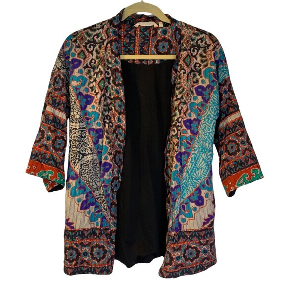Soft Surroundings Colorful Boho Quilted Jacket Women's Sz SP Petite Art to Wear - Picture 1 of 8